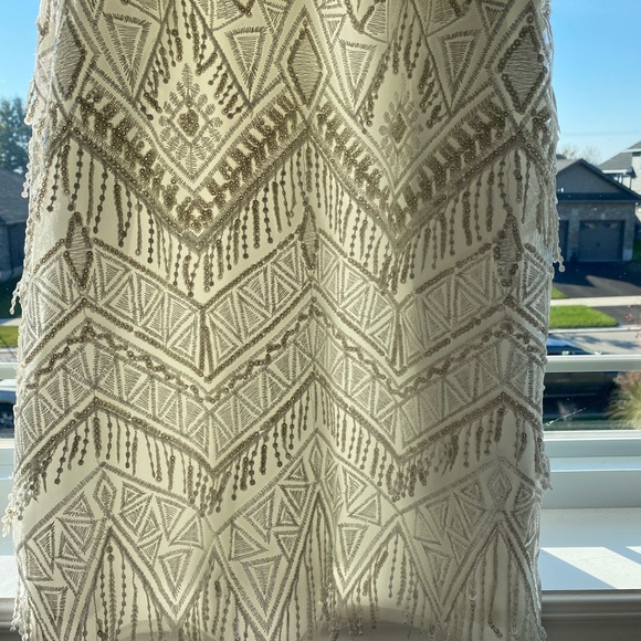 Aidan Mattox Sequin Fringe Halter Dress - Picture 3 of 7